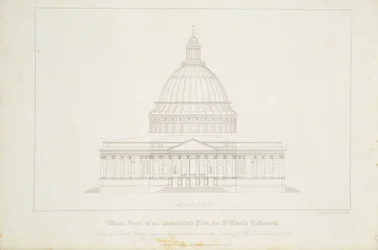 Westfassade eines nicht ausgeführten Plans für die St. Paul